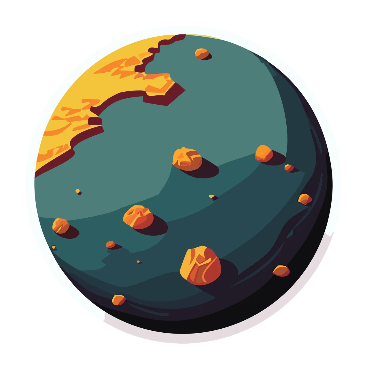 Planet Earth Global Circle Outline orbiting line art black