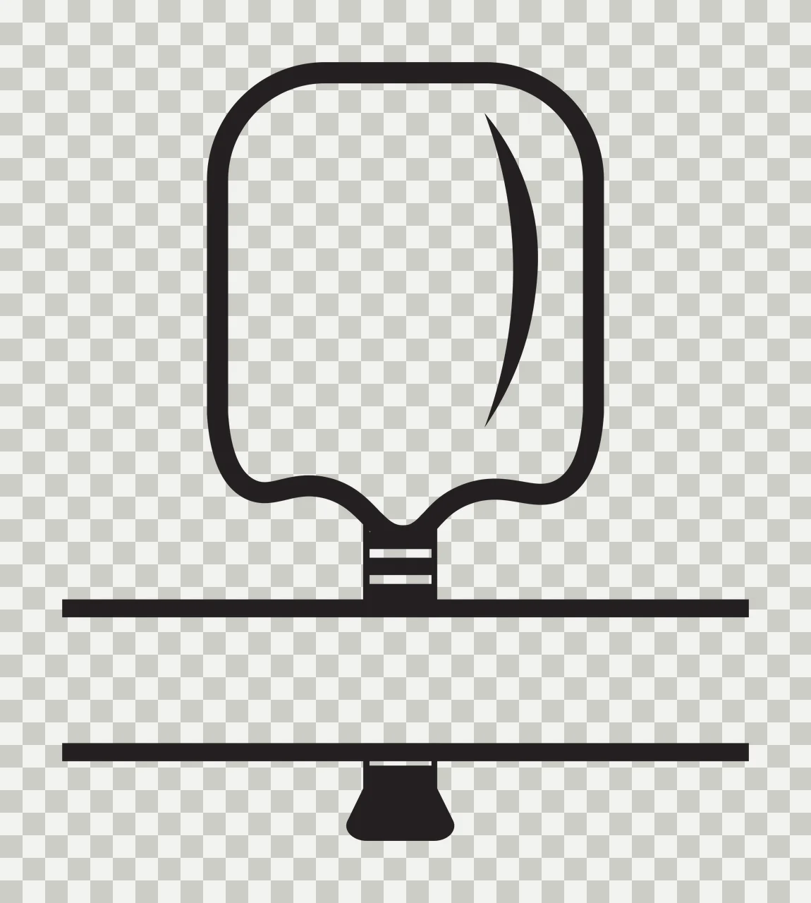 Black Paddle Icon With Split Horizontal Lines sports geometric transparency and detail preview thumbnail