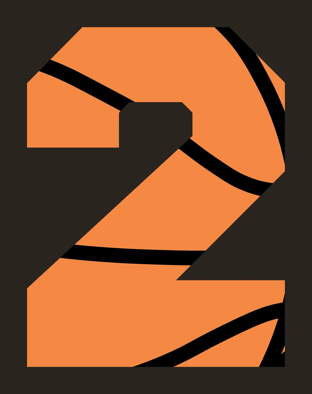 Number 2 Black Two Digit With Faint Linear white symbol graphics contrast preview thumbnail