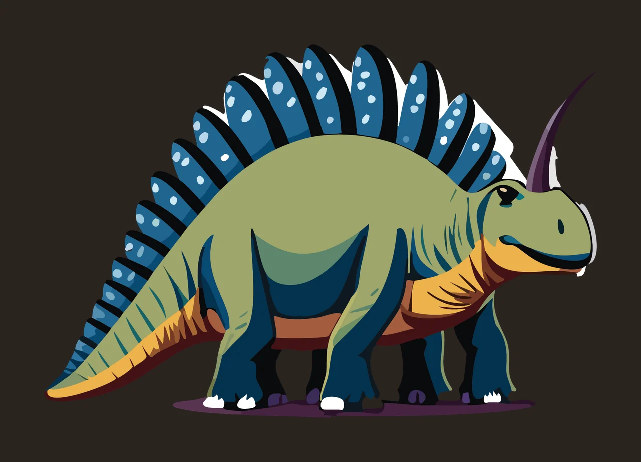 Dinosaur Silhouette With Spine Plates horn black white prehistoric contrast preview thumbnail