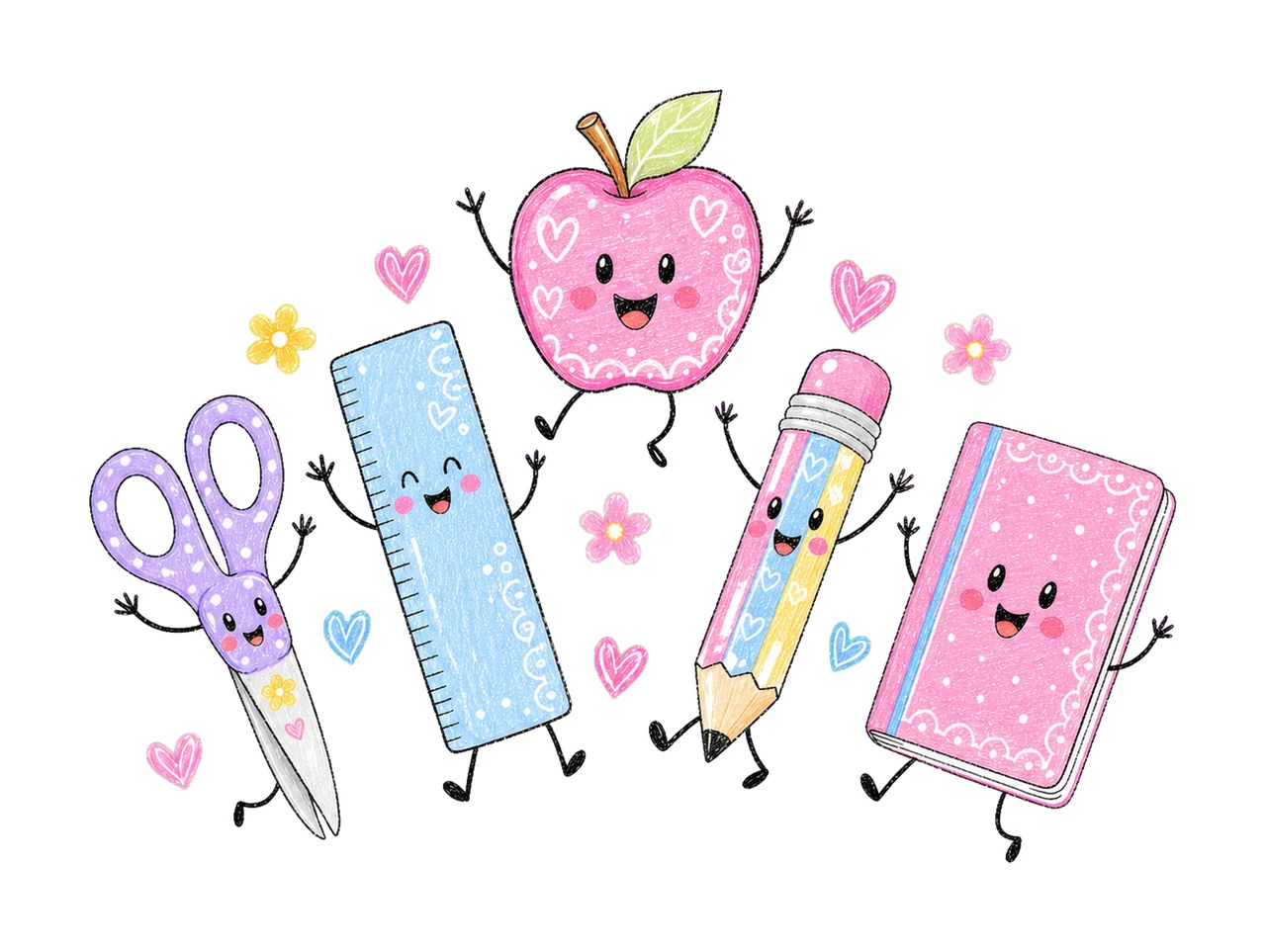 Pink School Doodle Teacher Life Be Kind Teacher Variation B