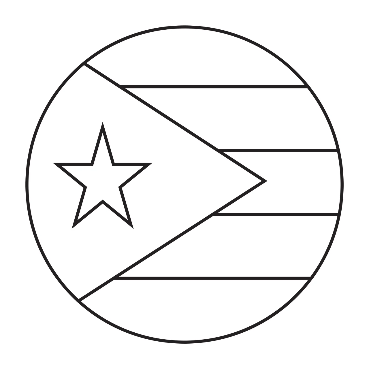 Circular Flag With Star Design containing circle lines linear