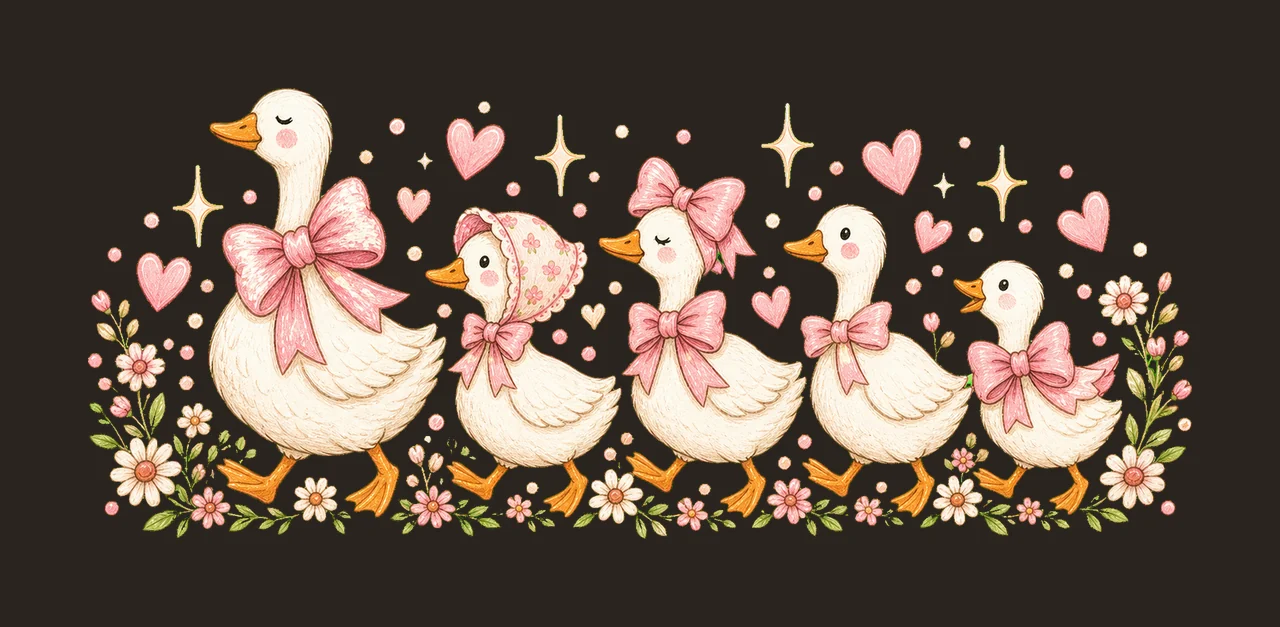 Vintage Mama Goose Preppy Mom Coquette Design Pink Goose contrast preview thumbnail
