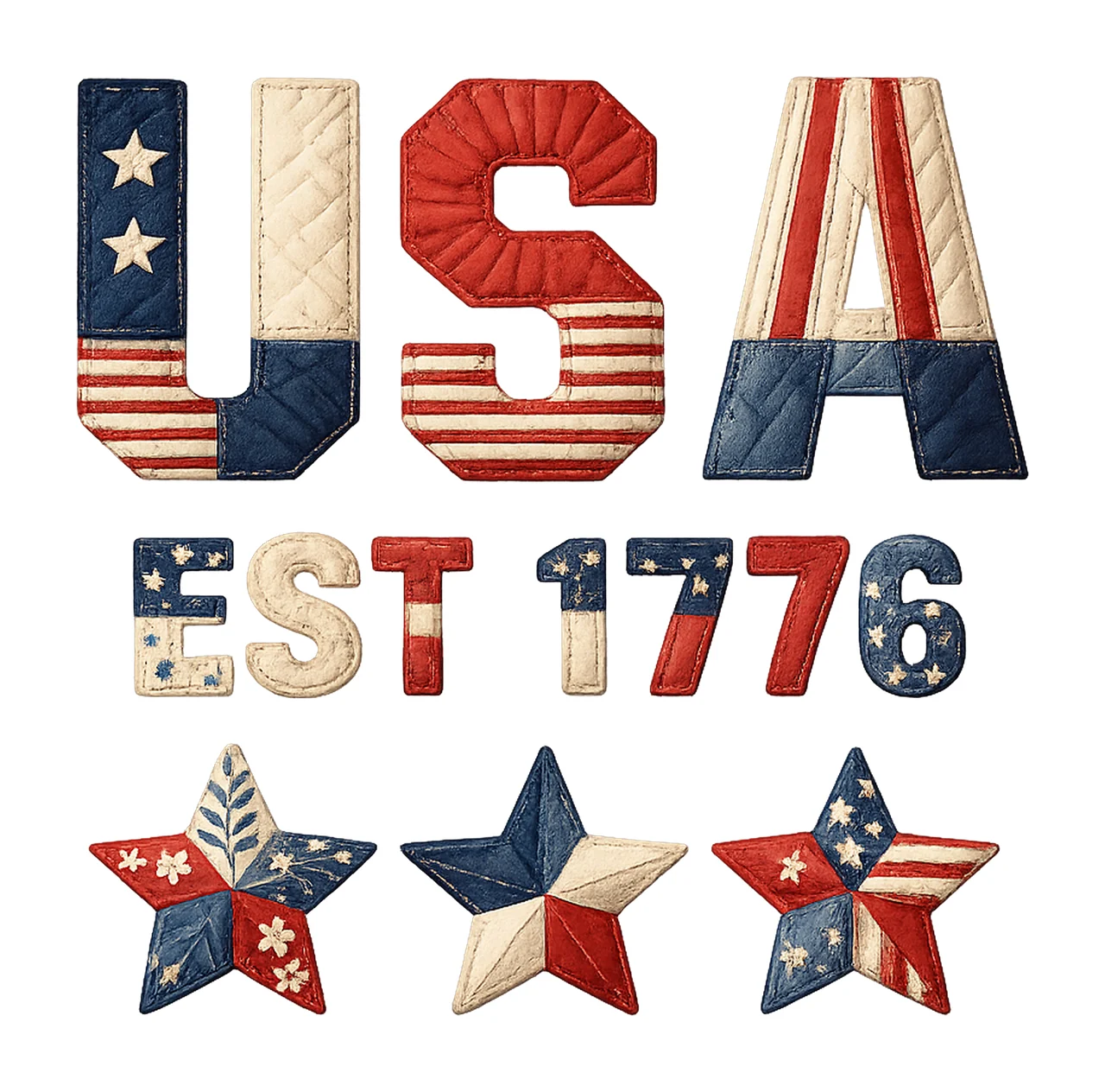 Faux Yarn USA 250 Anniversary Patriotic Sublimation Design