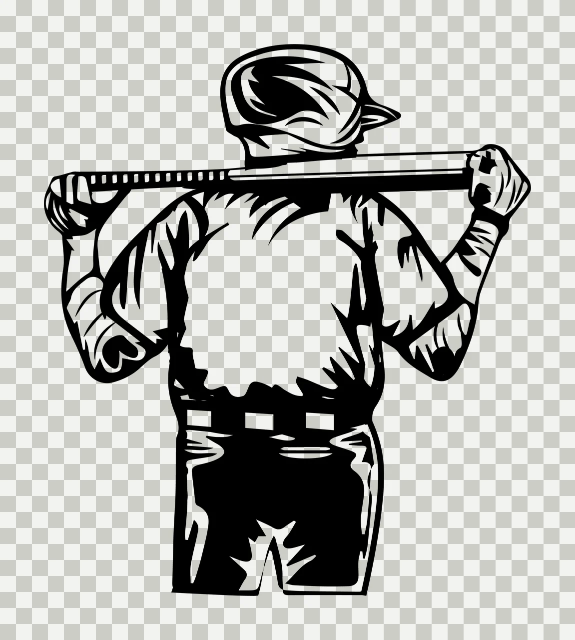 Baseball Player Standing With Bat Resting On Shoulders helmet transparency and detail preview thumbnail