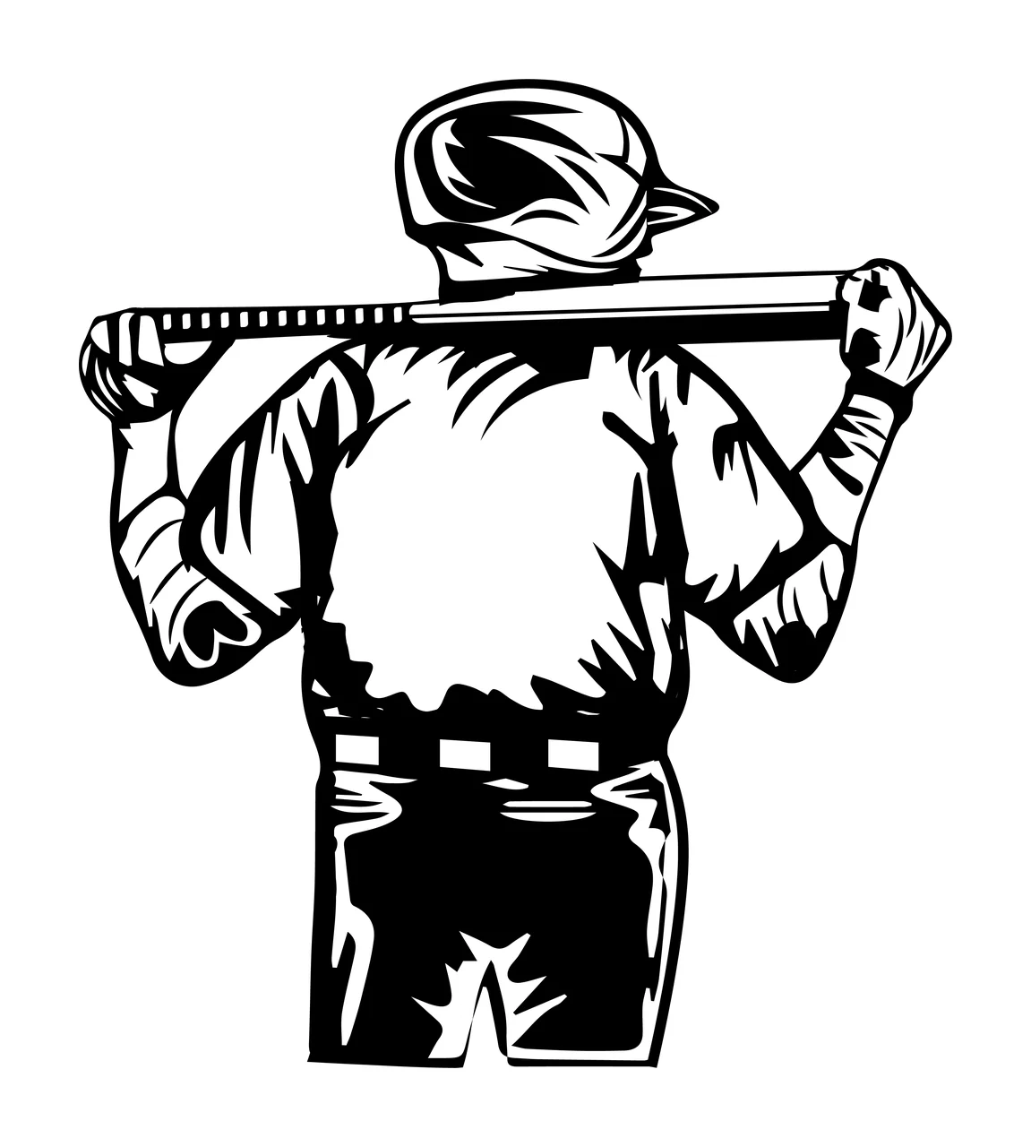 Baseball Player Standing With Bat Resting On Shoulders helmet