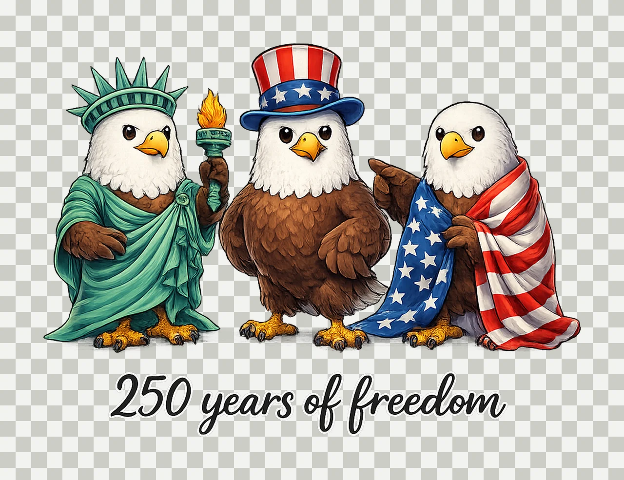 250 Years of Freedom Funny USA 250th Anniversary Design Cute transparency and detail preview thumbnail