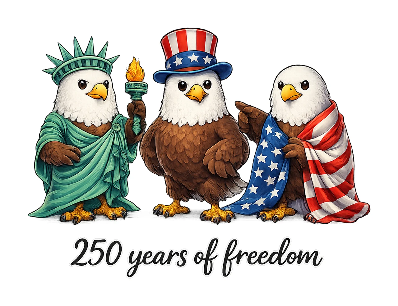 250 Years of Freedom Funny USA 250th Anniversary Design Cute