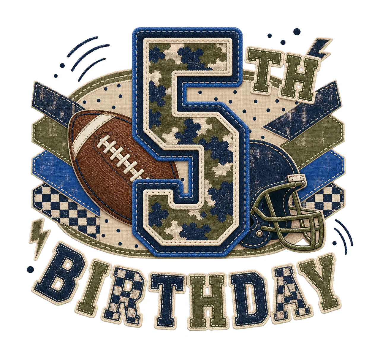 Star Camo Football Birthday sublimation instant Variation E