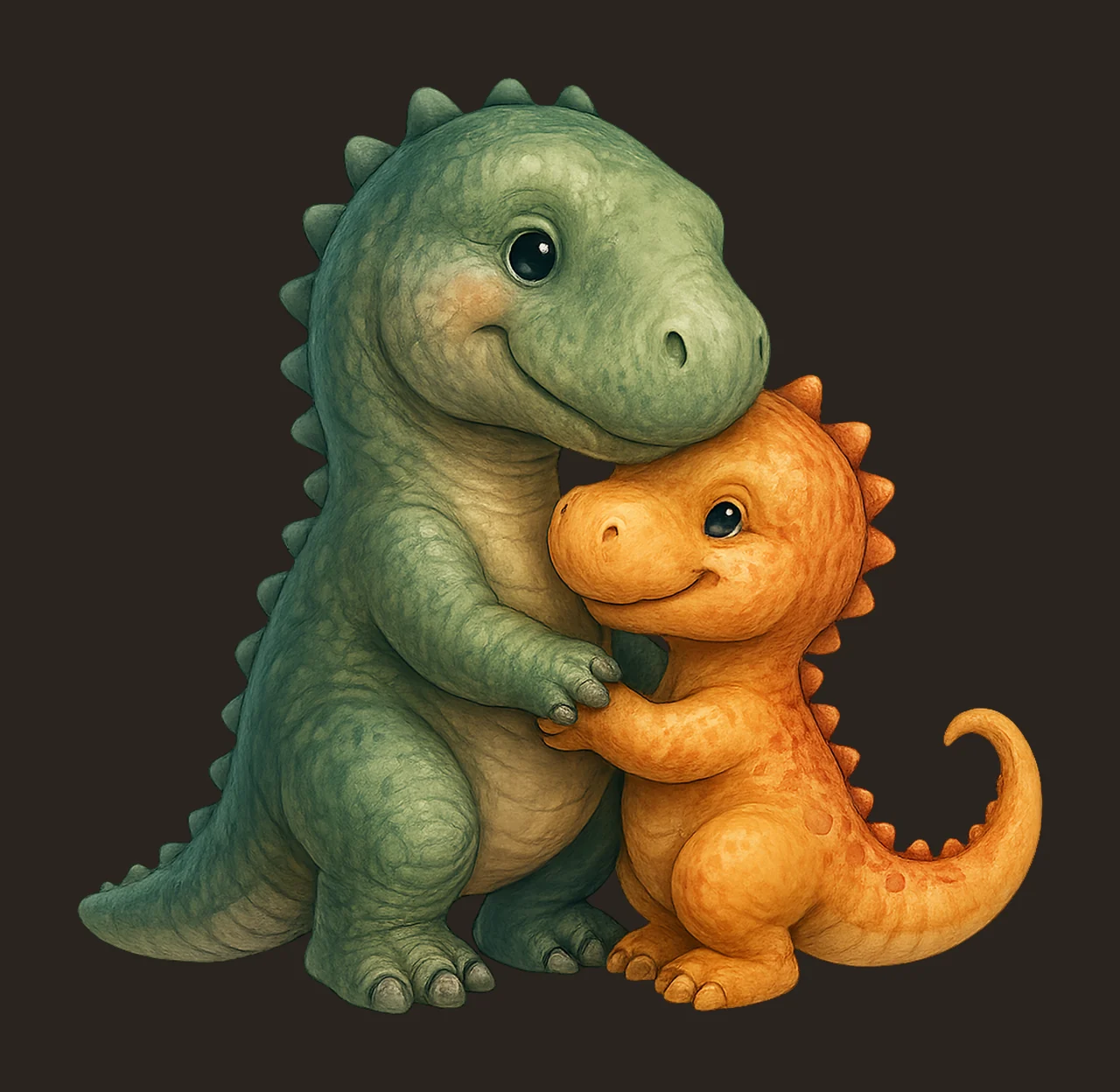 Mom and Baby Dinosaur Watercolour Dino Sublimation Design contrast preview thumbnail