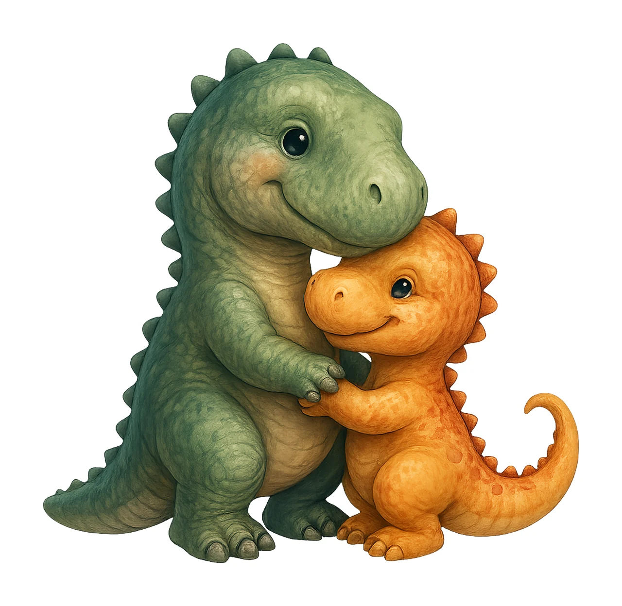 Mom and Baby Dinosaur Watercolour Dino Sublimation Design