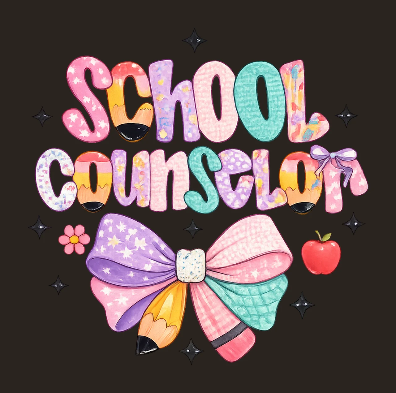 Preppy School Counselor Floral Design Grandmillennial contrast preview thumbnail