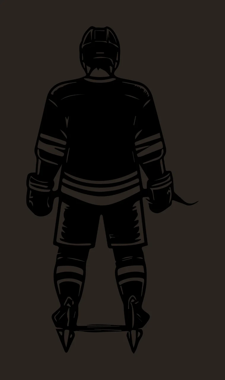 Hockey Player Standing With Monochrome And Sport contrast preview thumbnail
