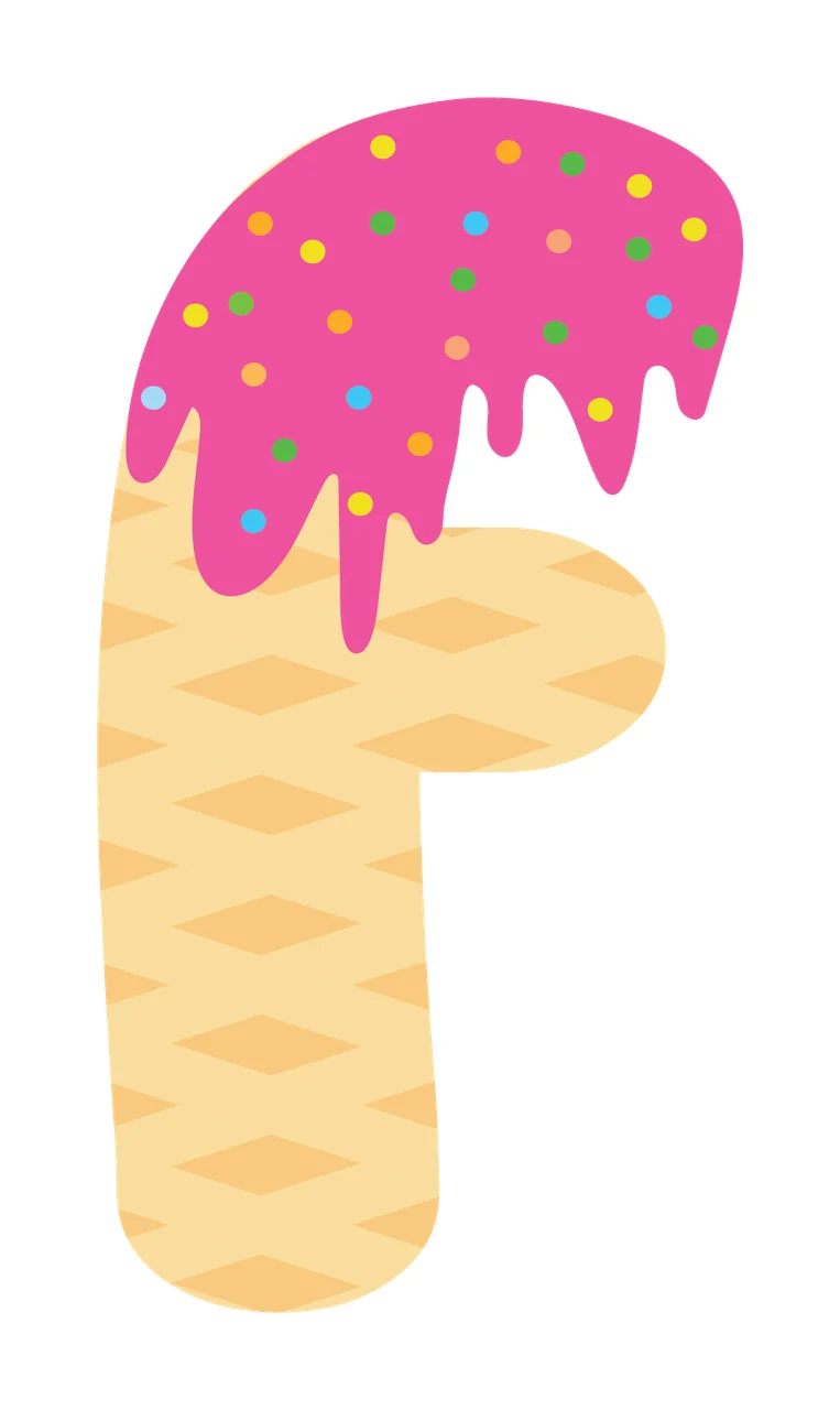Ice Cream Font Character 30 scalable logo design icon