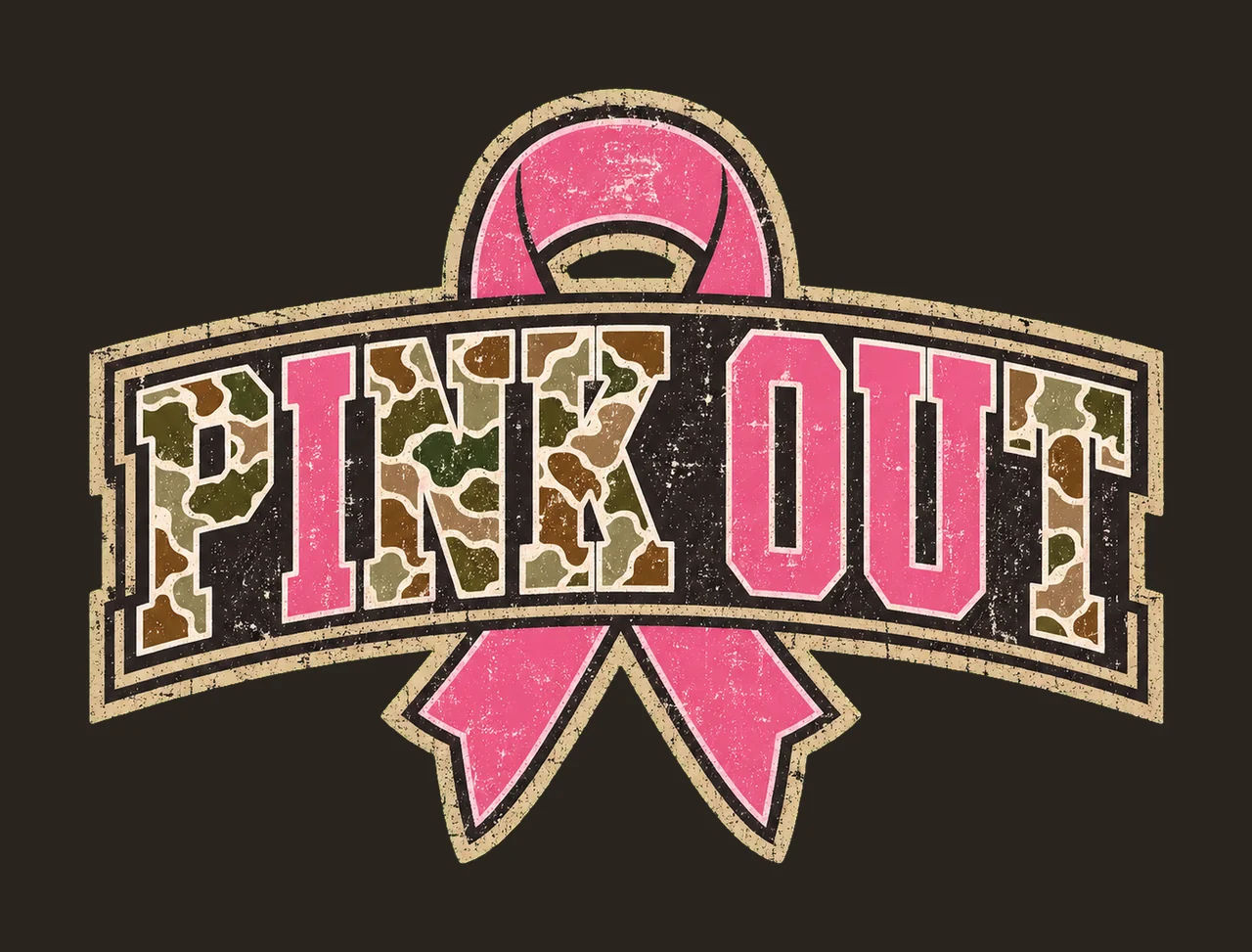 Retro Camo Pink Out Breast Cancer Awareness Variation C contrast preview thumbnail