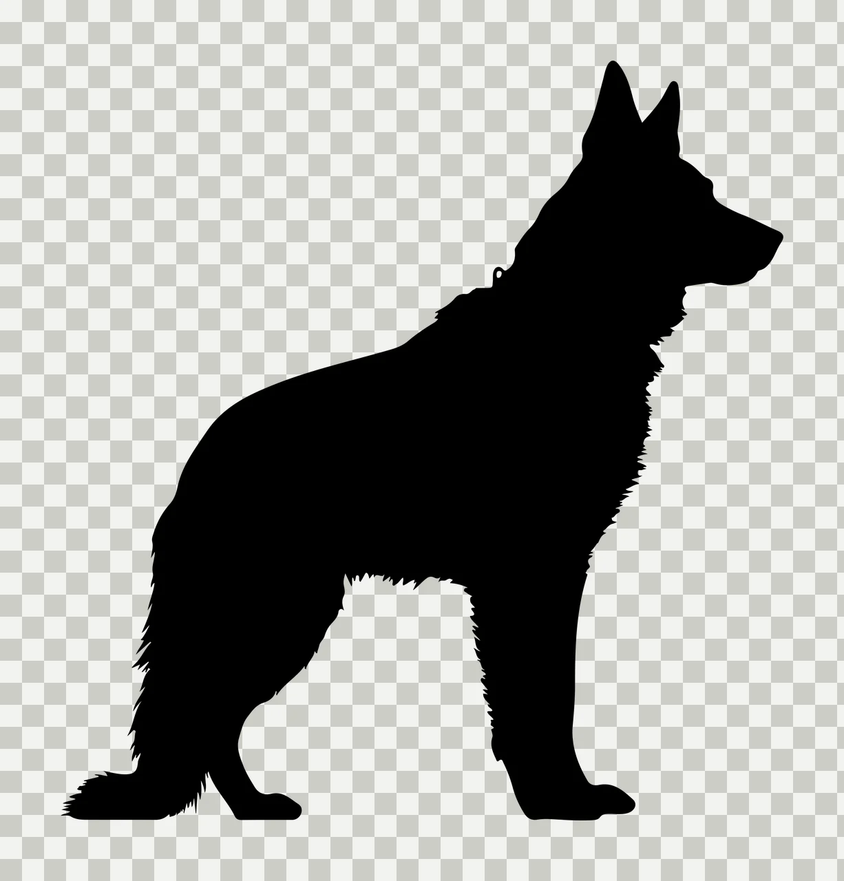 Dog Black Silhouette Of A Standing In Profile ears legs tail transparency and detail preview thumbnail