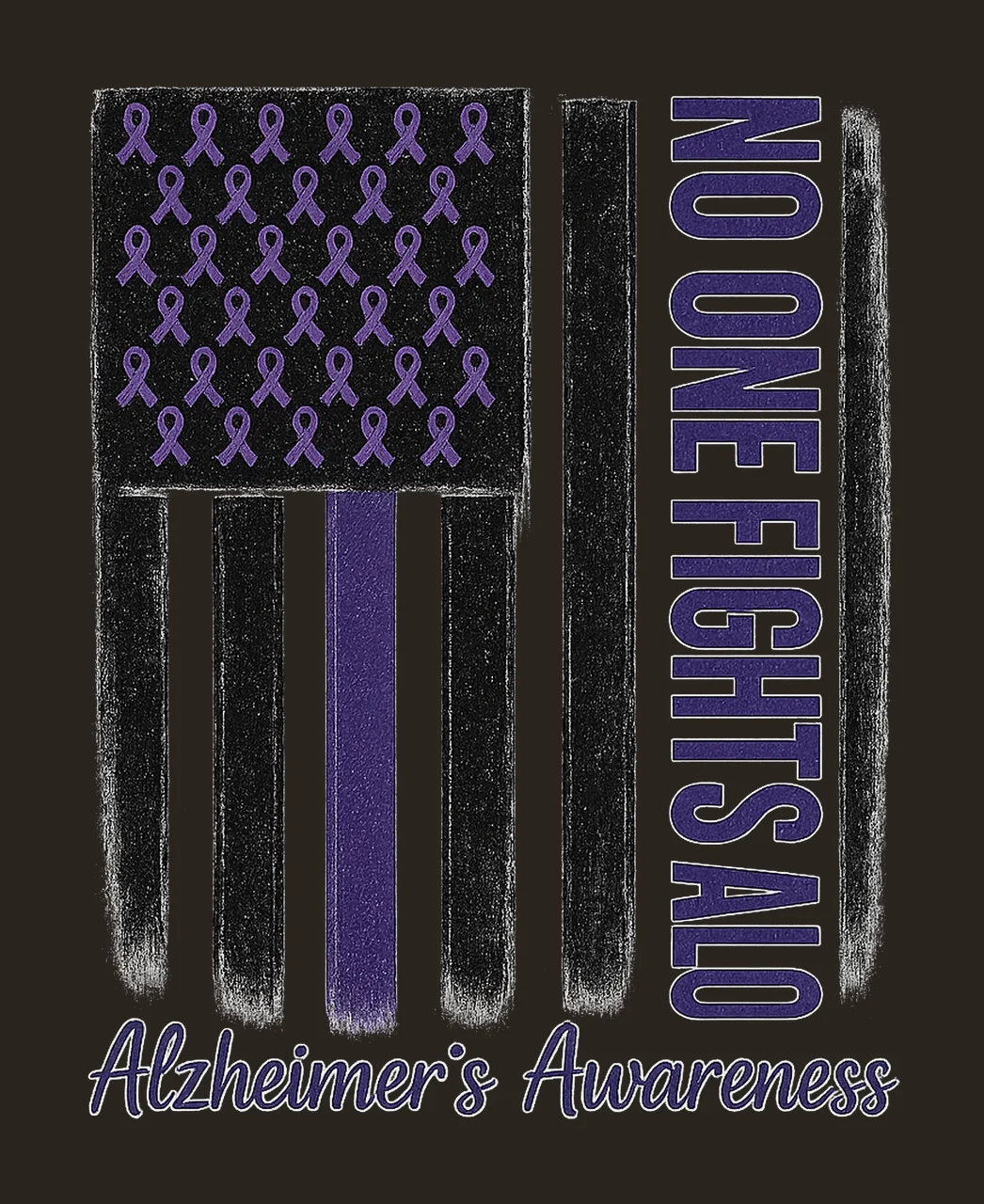 Alzheimers awareness purple ribbon flag sublimation design contrast preview thumbnail