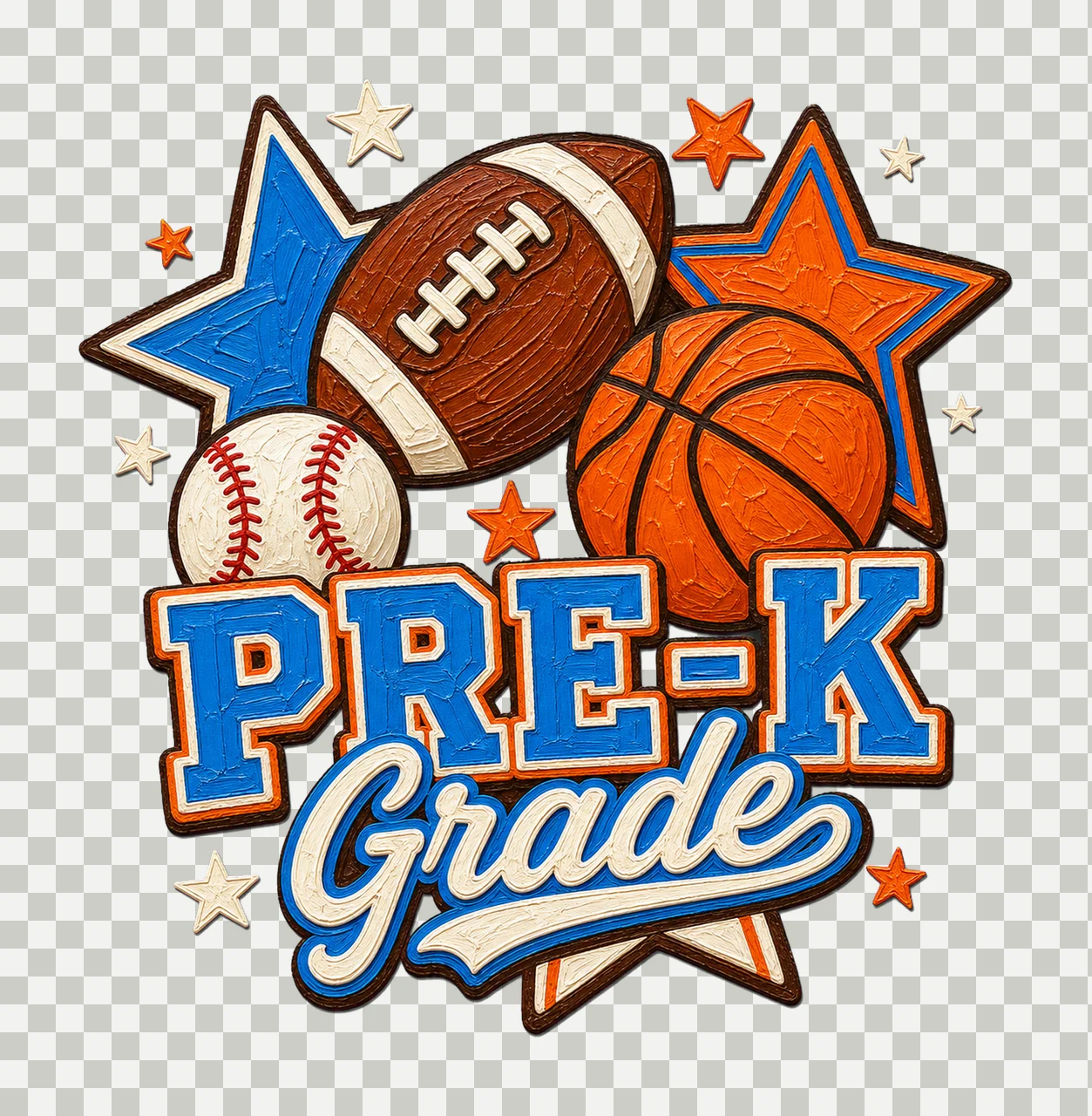 Sports Back To School Grade Football Basketball Variation C transparency and detail preview thumbnail