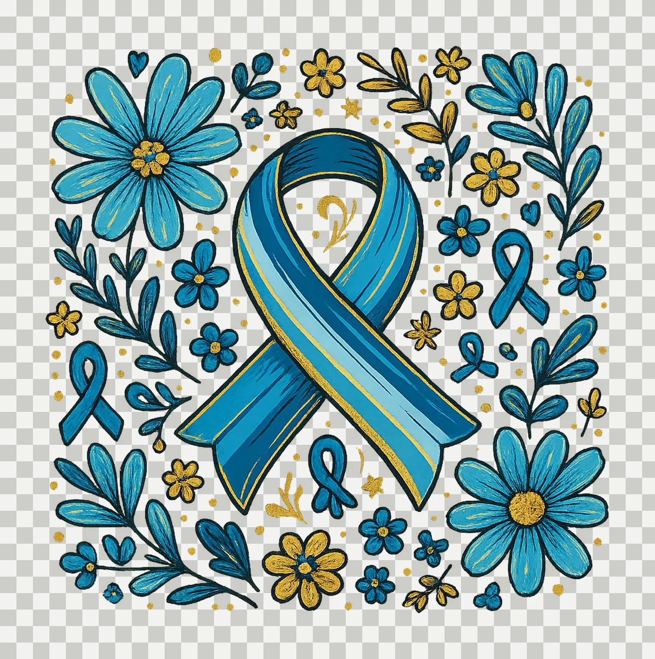 Diabetes Awareness Ribbon Blue Ribbon Digital Diabetes transparency and detail preview thumbnail