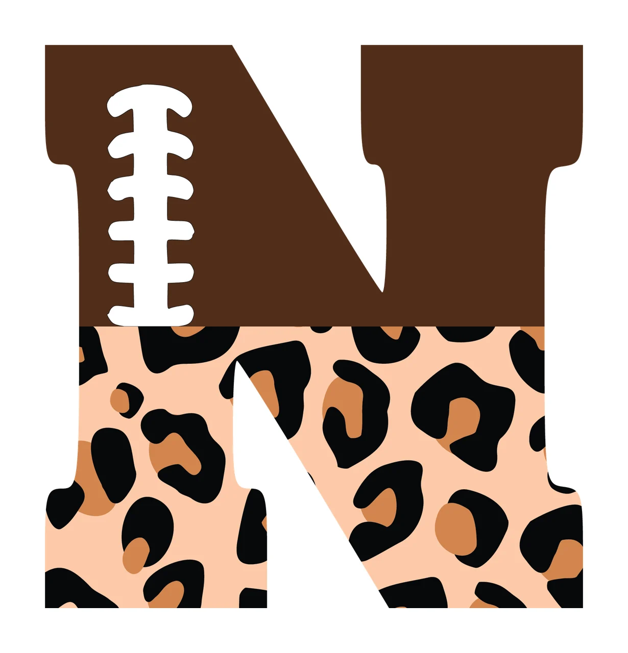 Football Font Half Leopard Character 04 american gridiron touchdown