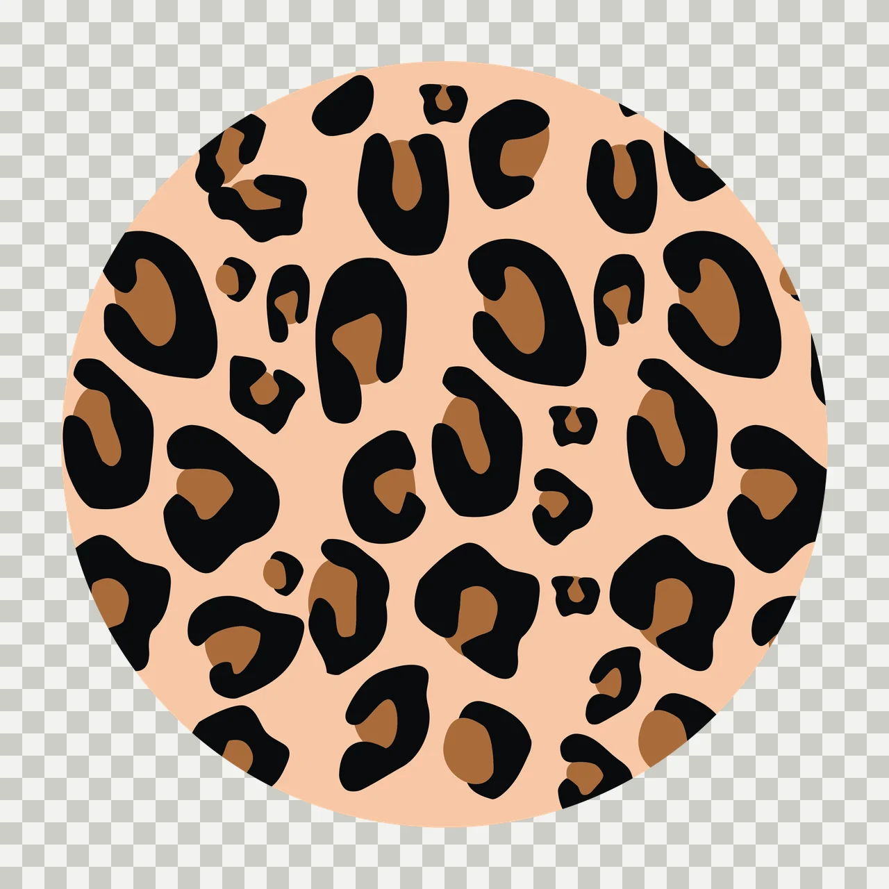 Keychain Abstract Leopard Print In Circle Shape spots minimalist line transparency and detail preview thumbnail