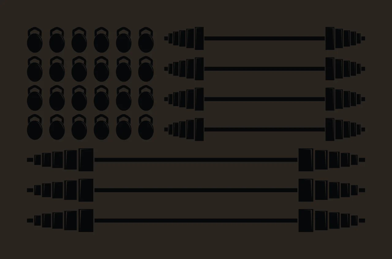 Flag Black Kettlebell And Barbell Icons Arranged kettlebells barbells contrast preview thumbnail