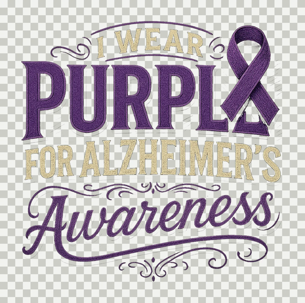 In November Wear Purple Alzheimer Awareness Design Memories transparency and detail preview thumbnail