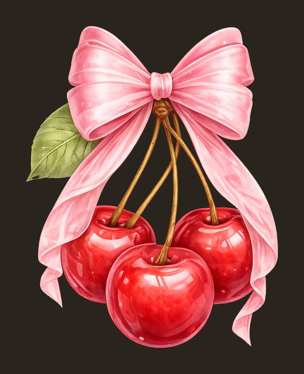 Trendy Cherry Design Pink Bow Sublimation Fashion Design contrast preview thumbnail