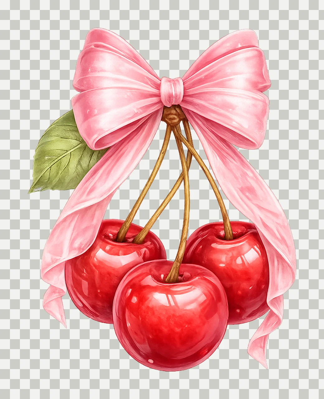 Trendy Cherry Design Pink Bow Sublimation Fashion Design transparency and detail preview thumbnail