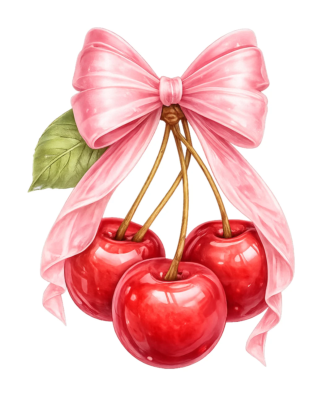 Trendy Cherry Design Pink Bow Sublimation Fashion Design