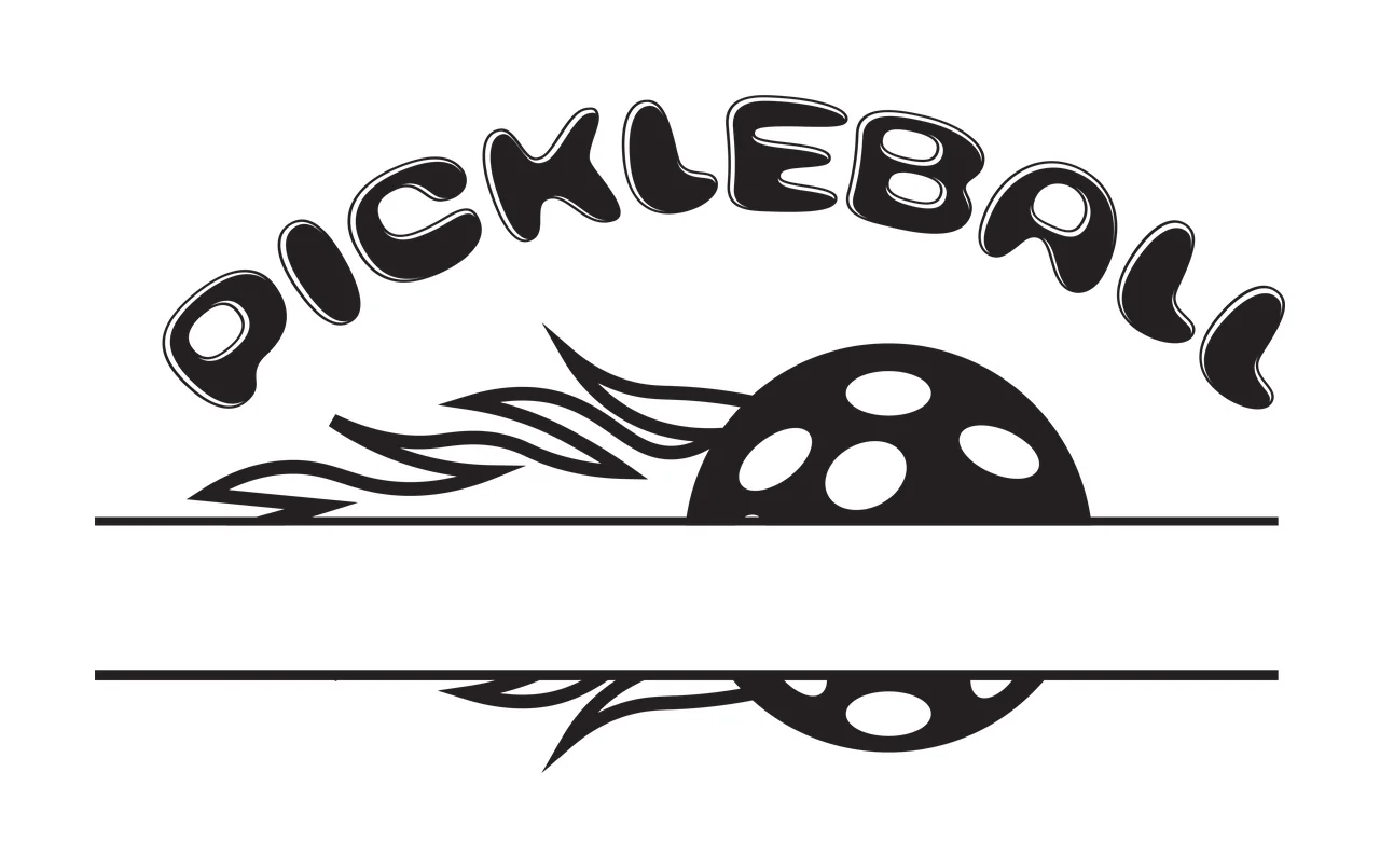 Pickleball Ball With Flames Graphic Design flaming horizontal banner