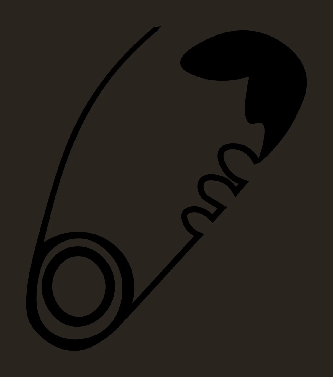 Safety Pin With Loop And Fastener In Black contrast preview thumbnail