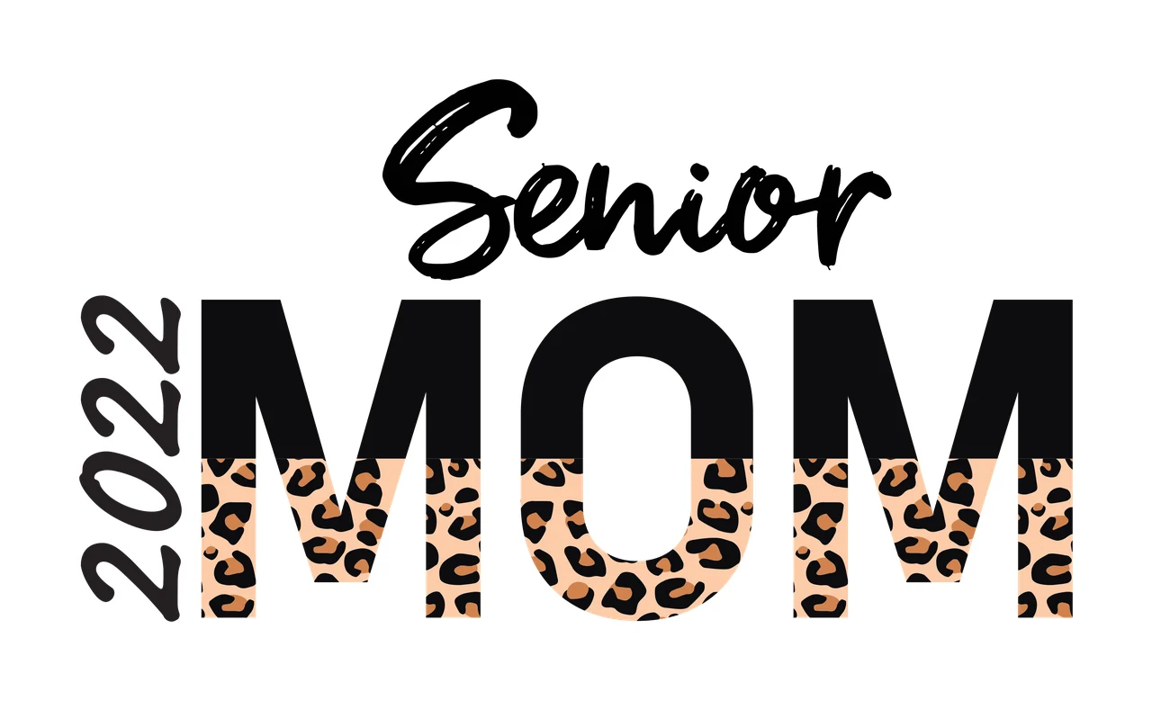 2022 Senior MOM Typography Design with leopard print pattern in black, tan and brown