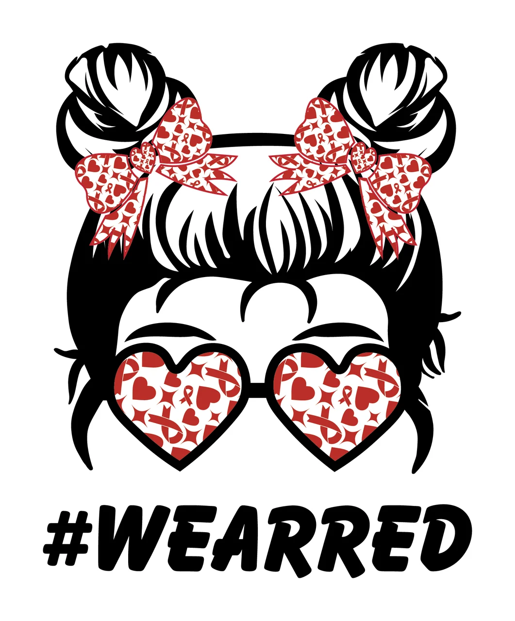 Wearred Text With Girl Head Silhouette typography hair buns