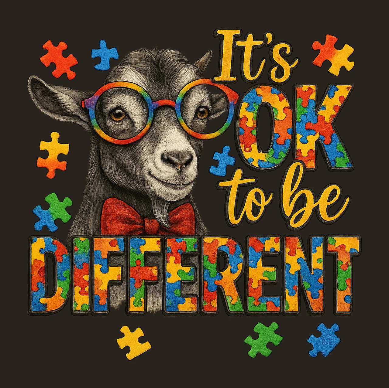 Autism Awareness Cow It Ok To Be Different Design contrast preview thumbnail