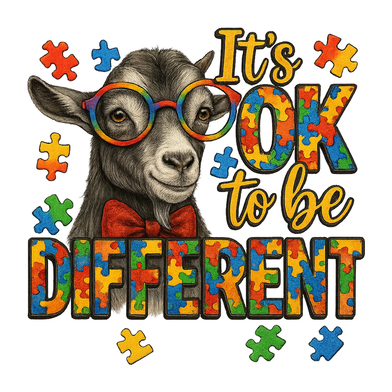 Autism Awareness Cow It Ok To Be Different Design