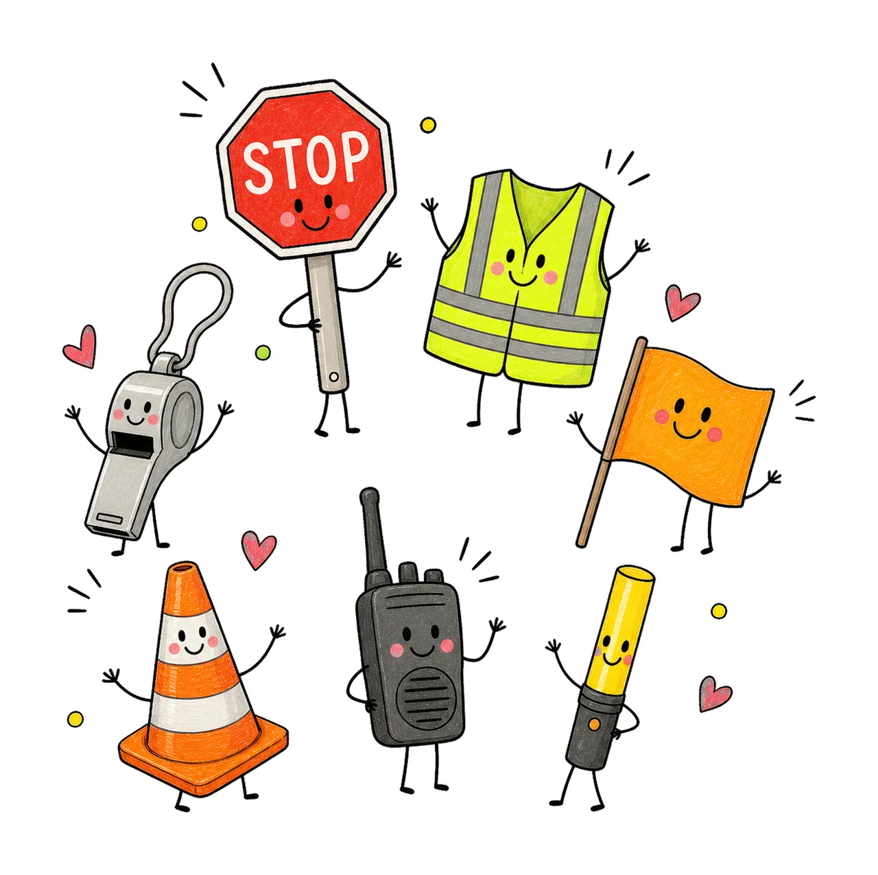 Crossing Guard School Employee Doodles Cute Variation A