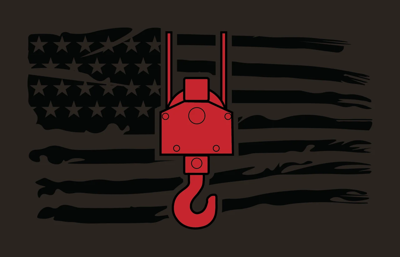 Crane Flag American Hook Silhouette Design static stars stripes contrast preview thumbnail