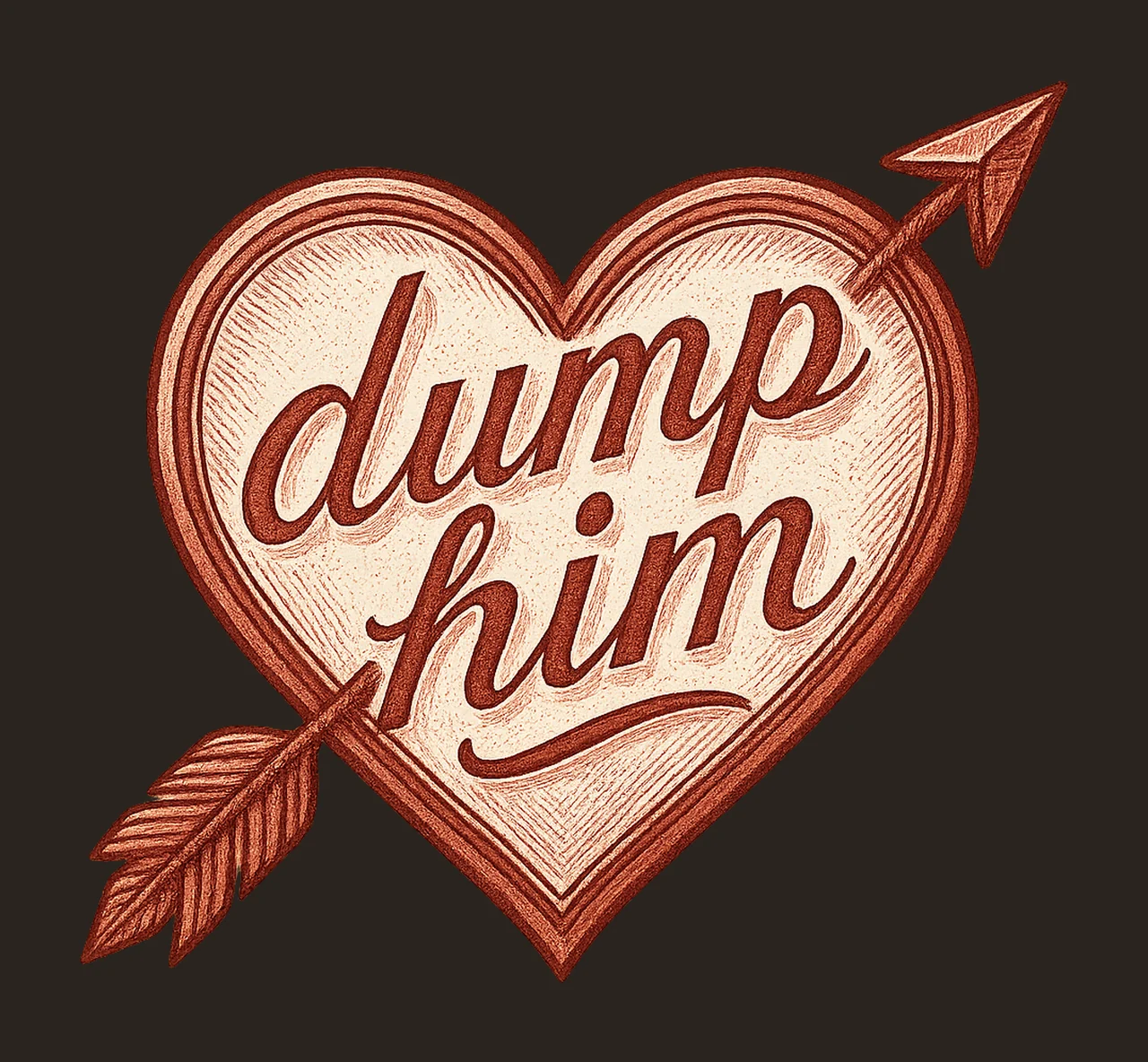 Dump Him Anti Valentines Day Heart Design Funny Sublimation contrast preview thumbnail