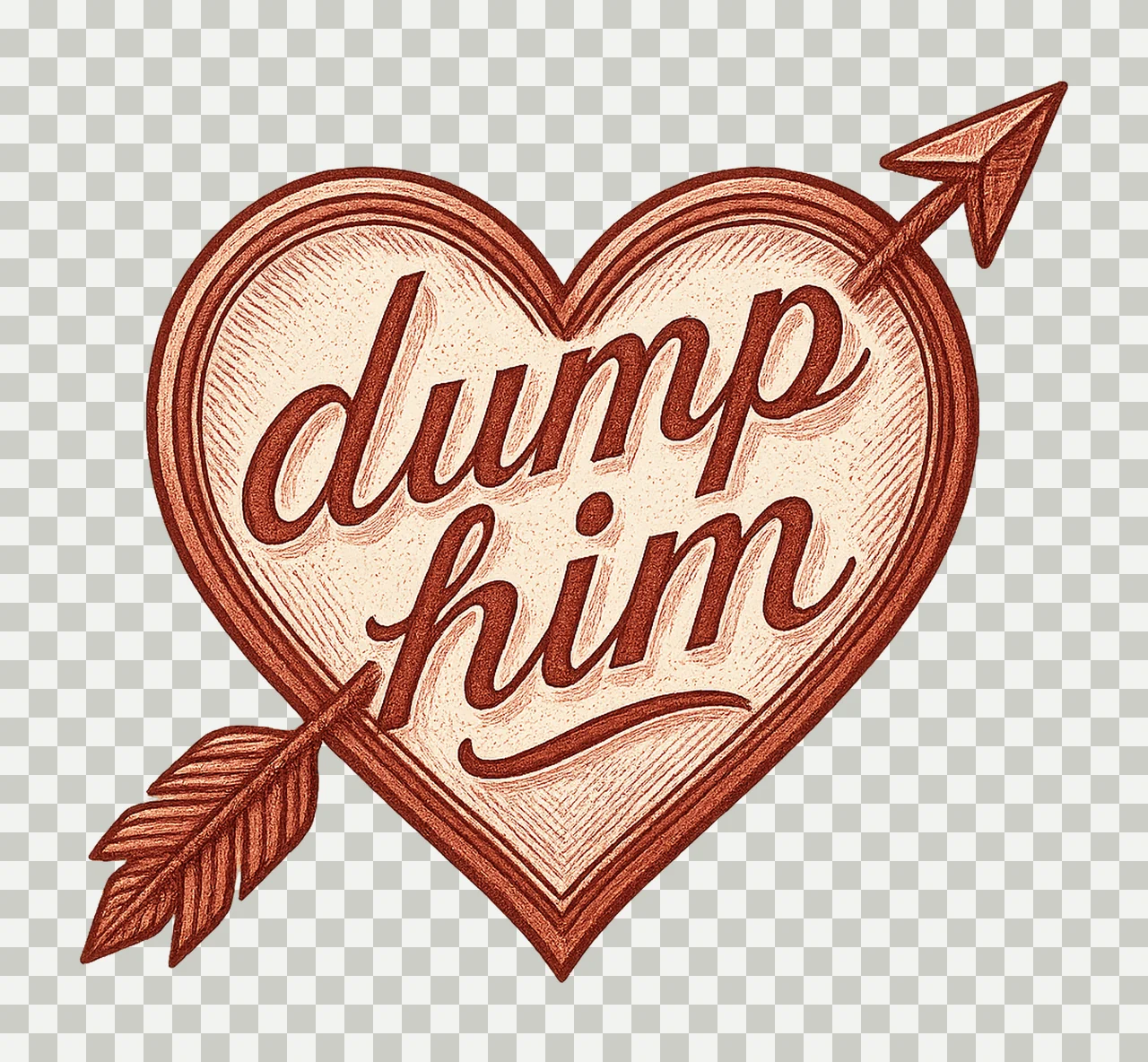 Dump Him Anti Valentines Day Heart Design Funny Sublimation transparency and detail preview thumbnail