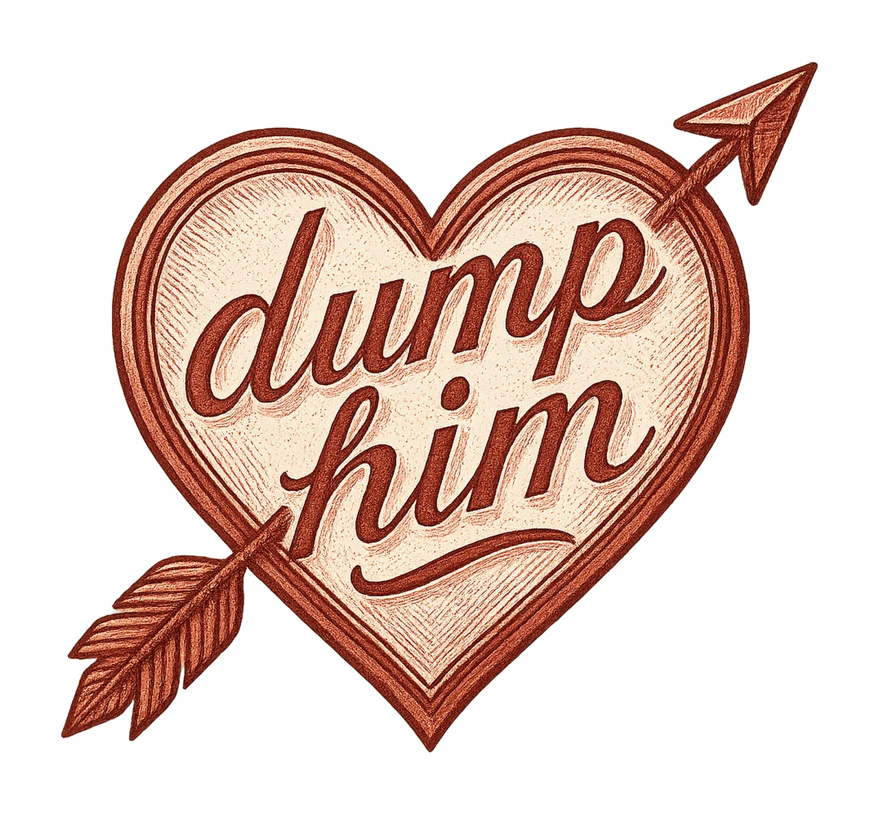 Dump Him Anti Valentines Day Heart Design Funny Sublimation