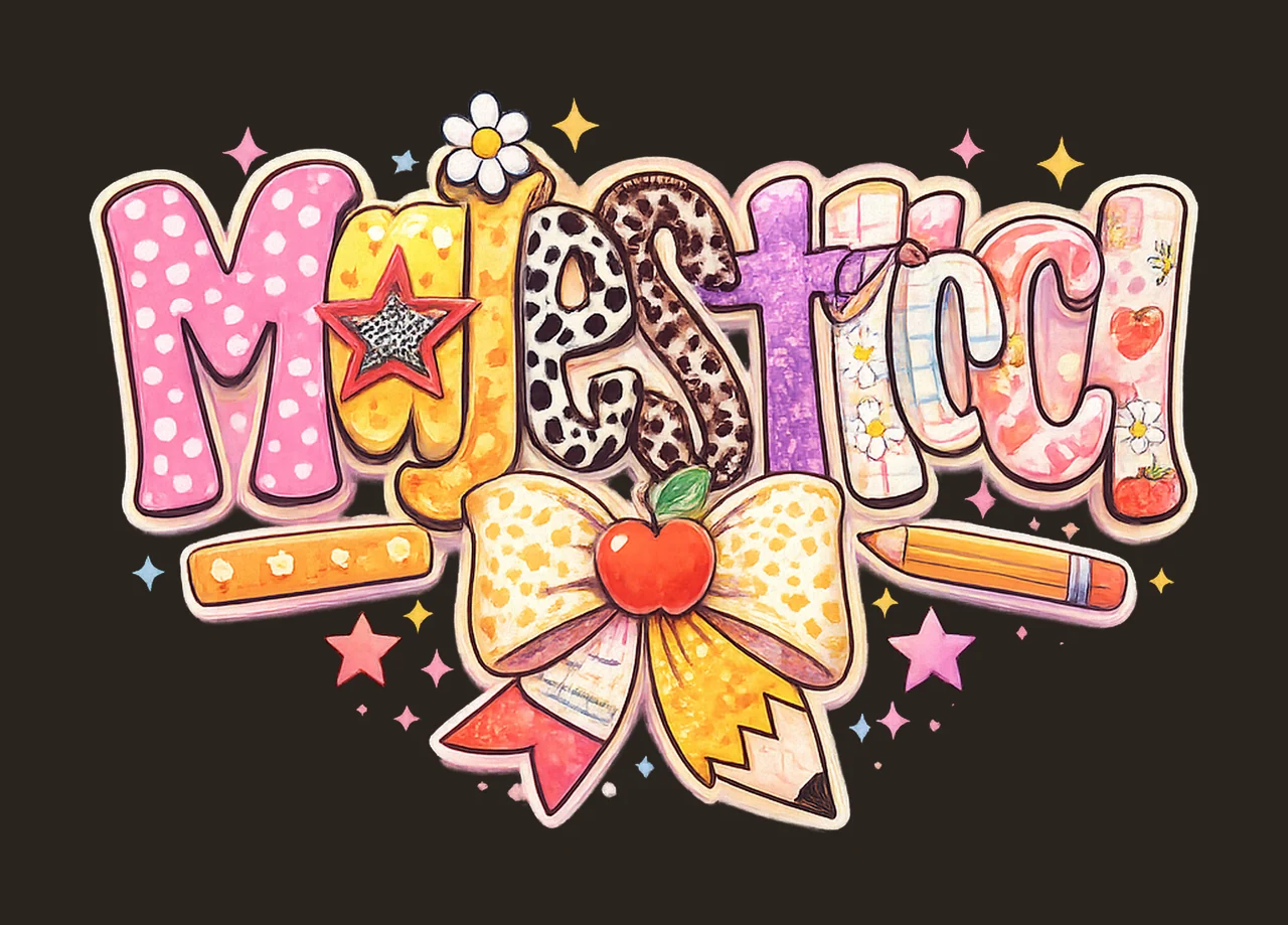 Maestra coquette bow preppy back to school design Spanish contrast preview thumbnail