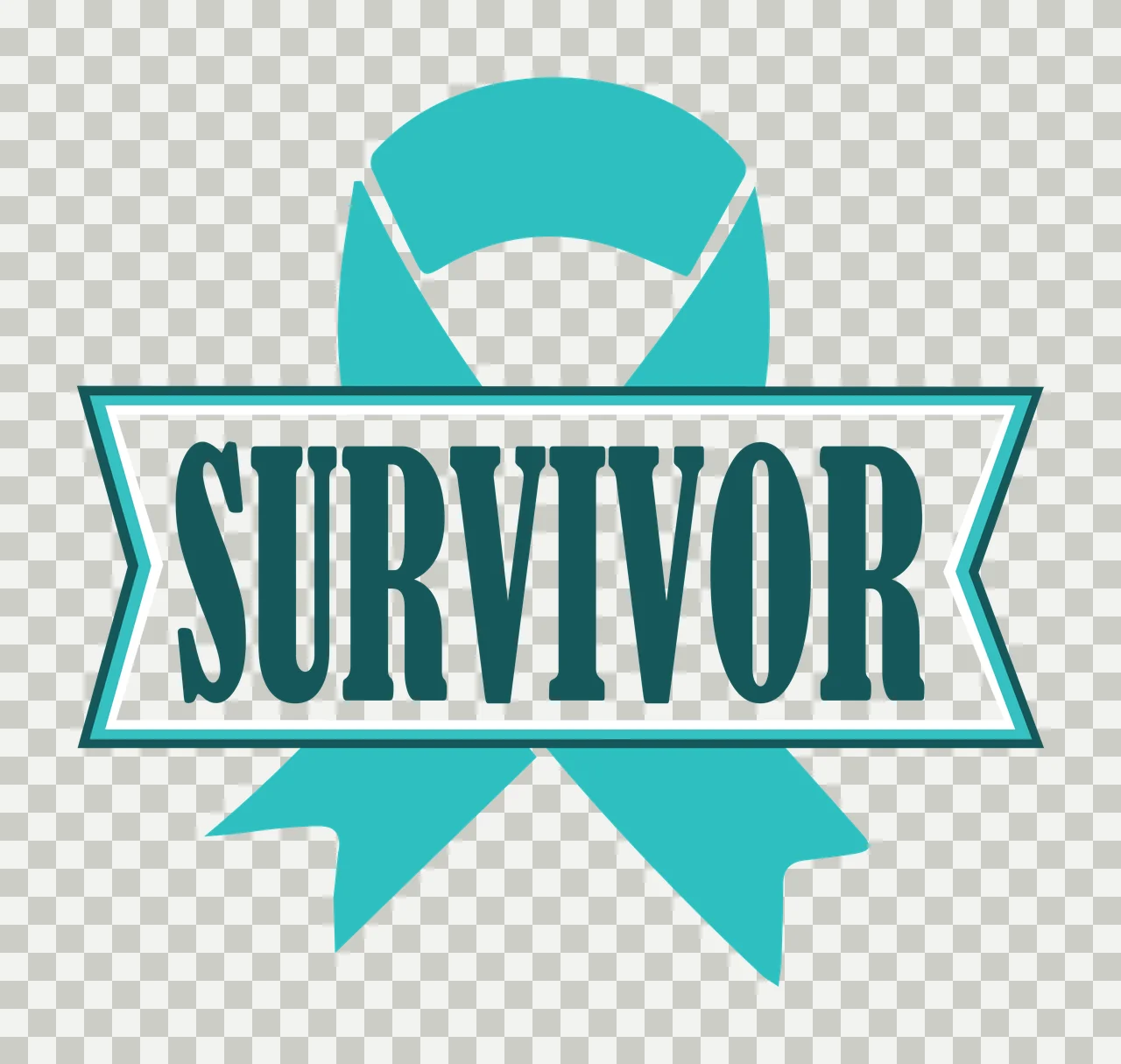 Survivor Ribbon Banner Graphic Design bold stencil black white transparency and detail preview thumbnail