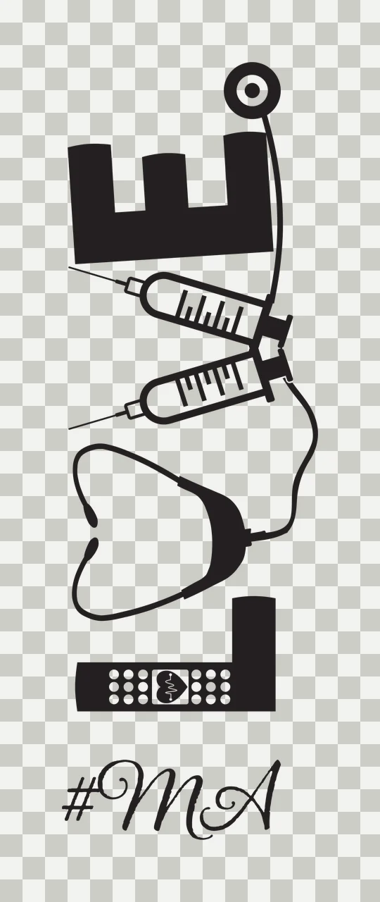 Medical Instrument Themed Vertical Text instruments stethoscope transparency and detail preview thumbnail
