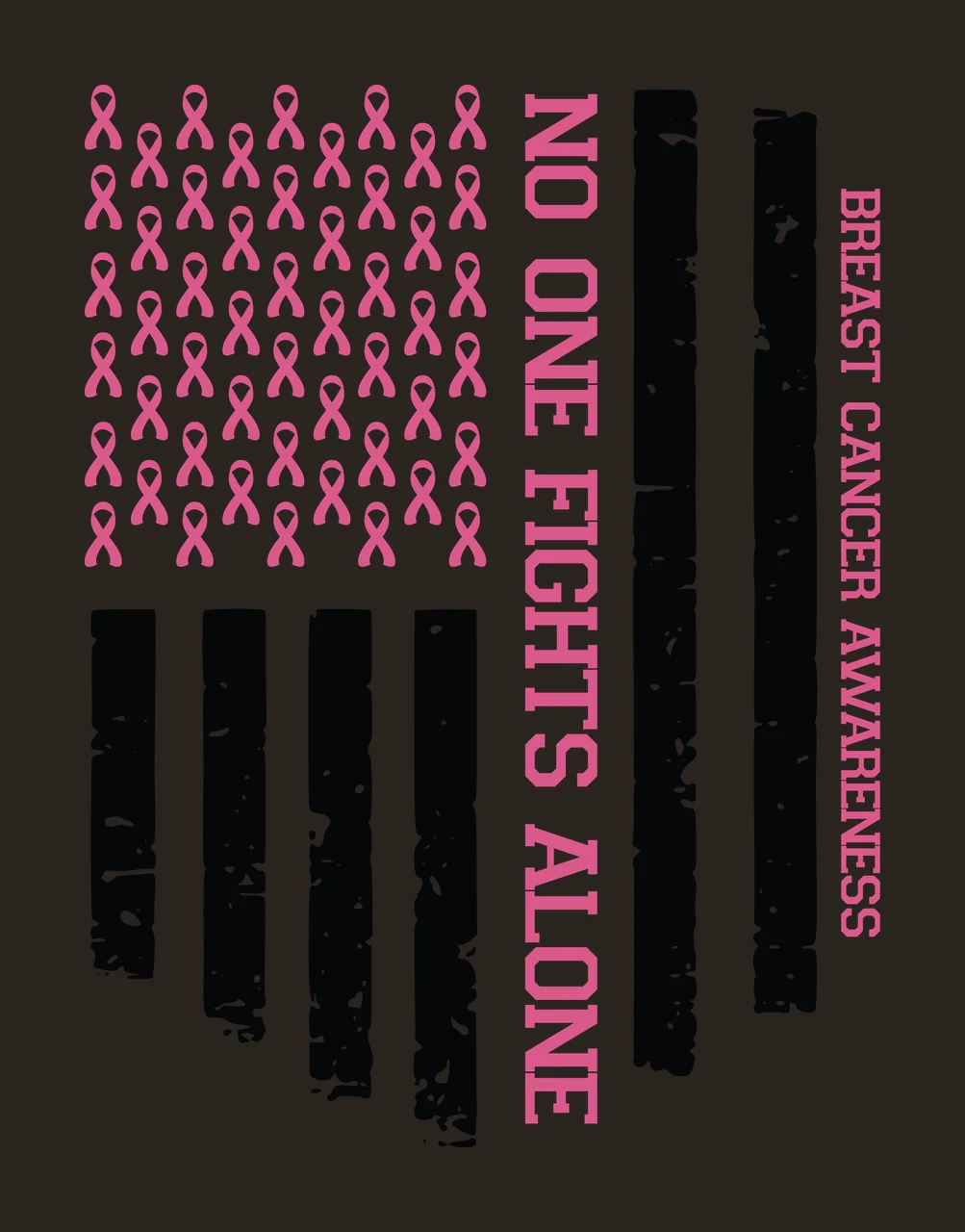 Cancer Flag No One Fights Alone Breast Cancer AWARENESS displaying contrast preview thumbnail