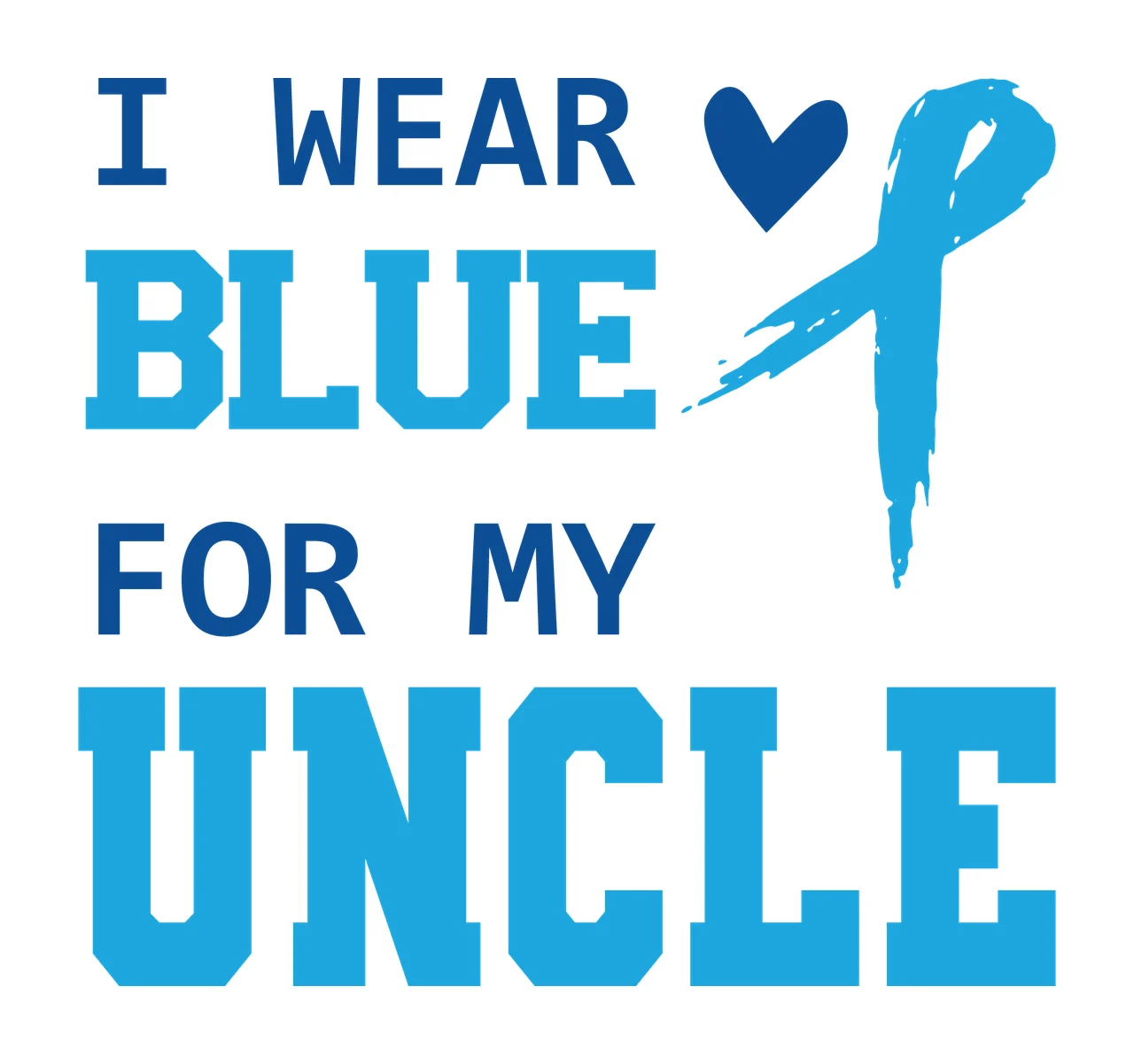 Blue Ribbon And Wearing With Heart Support