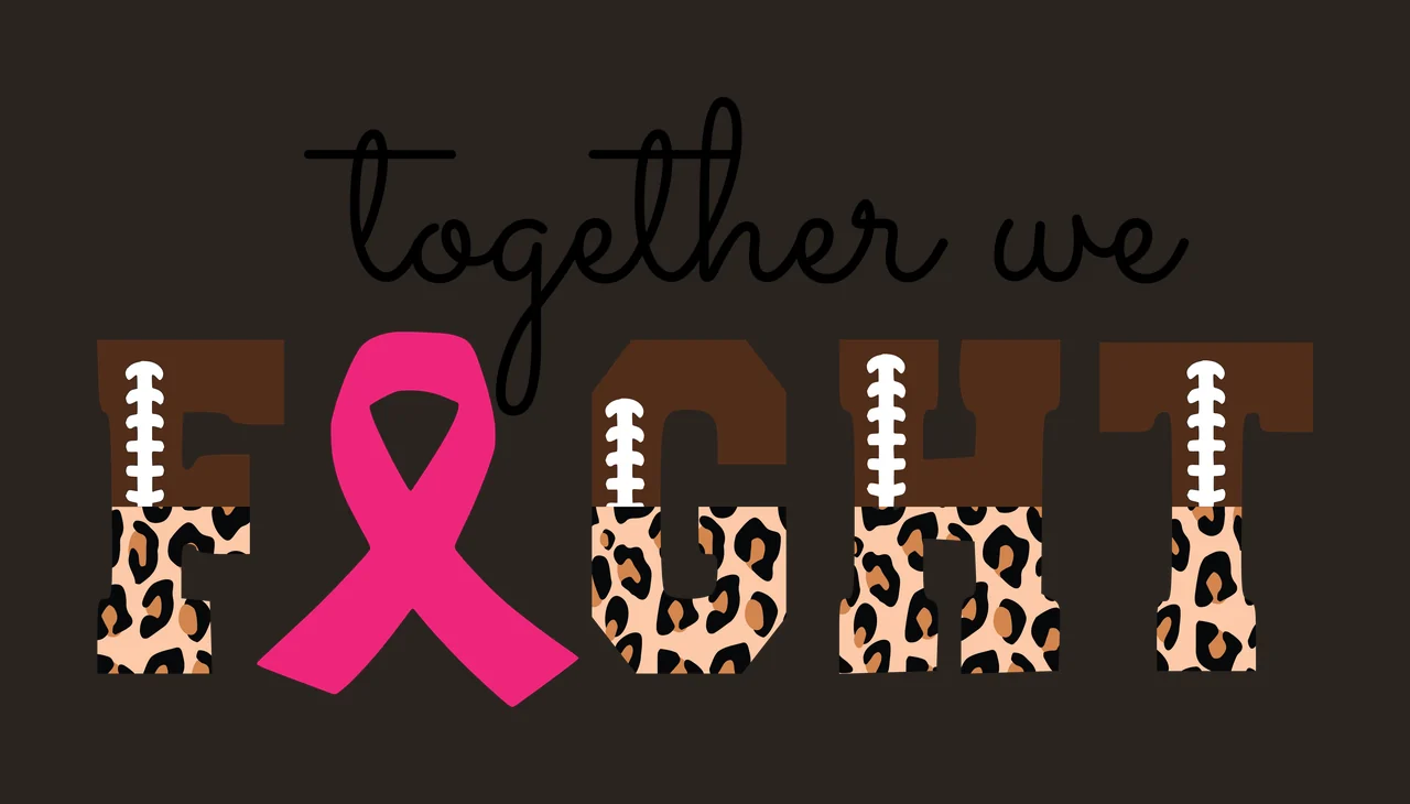 Together We Fight Ribbon Typography Graphic lettering and leopard contrast preview thumbnail