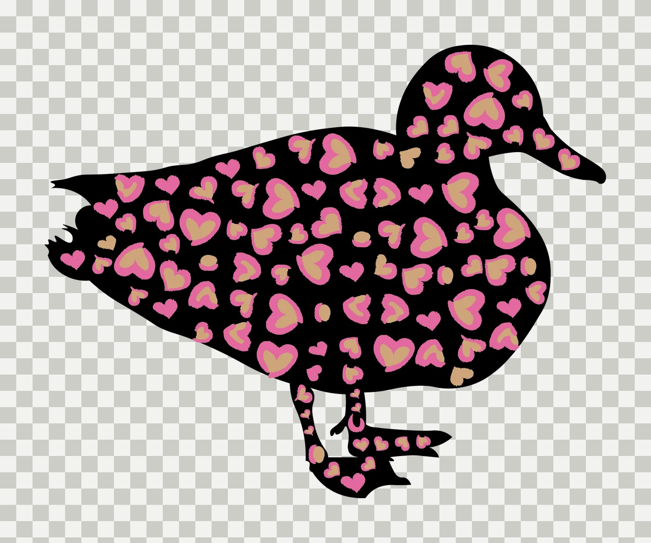 Duck Silhouette Profile Black Shape standing bird animal transparency and detail preview thumbnail