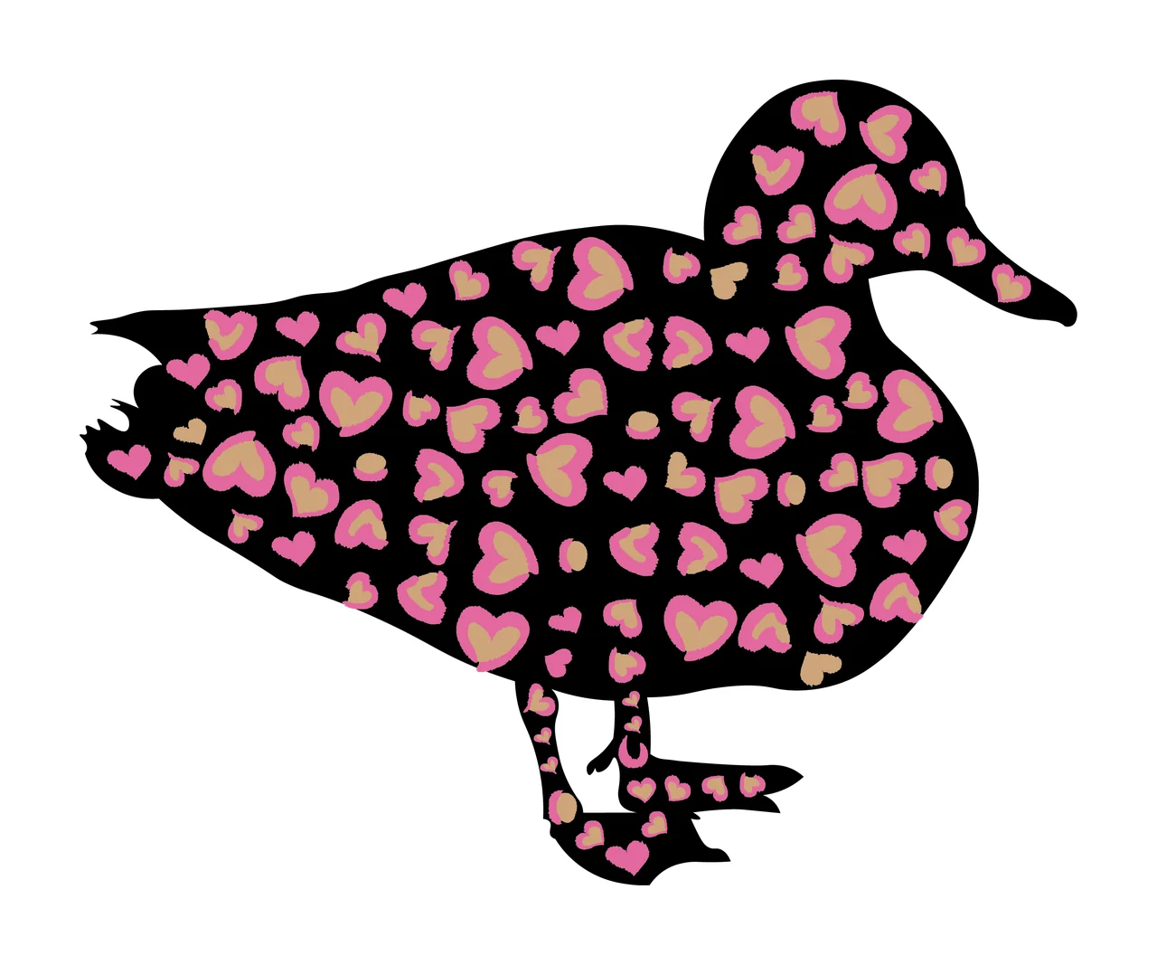 Duck Silhouette Profile Black Shape standing bird animal