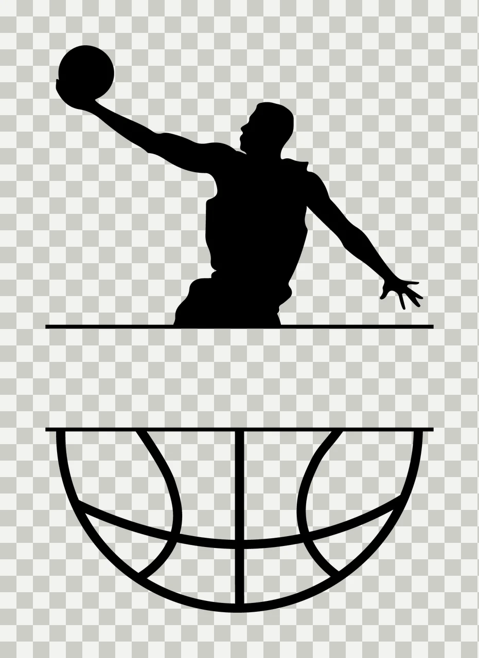 Basketball Player Silhouette Split Frame person black white transparency and detail preview thumbnail